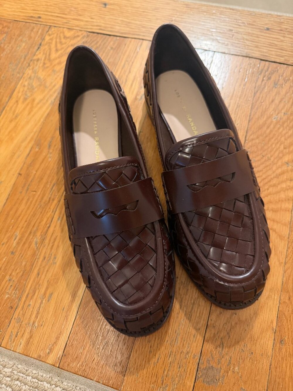 Loeffler Randall Brown Woven Penny Loafers | Women’s 7.5 Current Retail $350